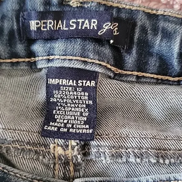 Macy's Imperial Star Distressed Skinny Jeans Size 12 Girls Adjustable Waist - Picture 4 of 8
